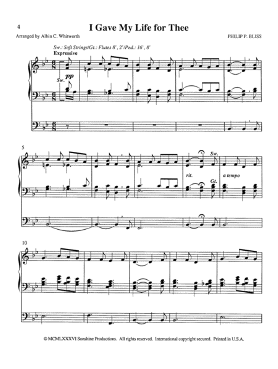 Eleven Easy Organ Solos for Worship Organ Solo scores gallery preview page 3