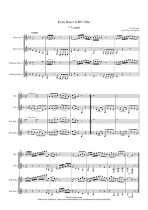 Mozart:12 Horn Duets K.487/496a No.7 Adagio- horn duet