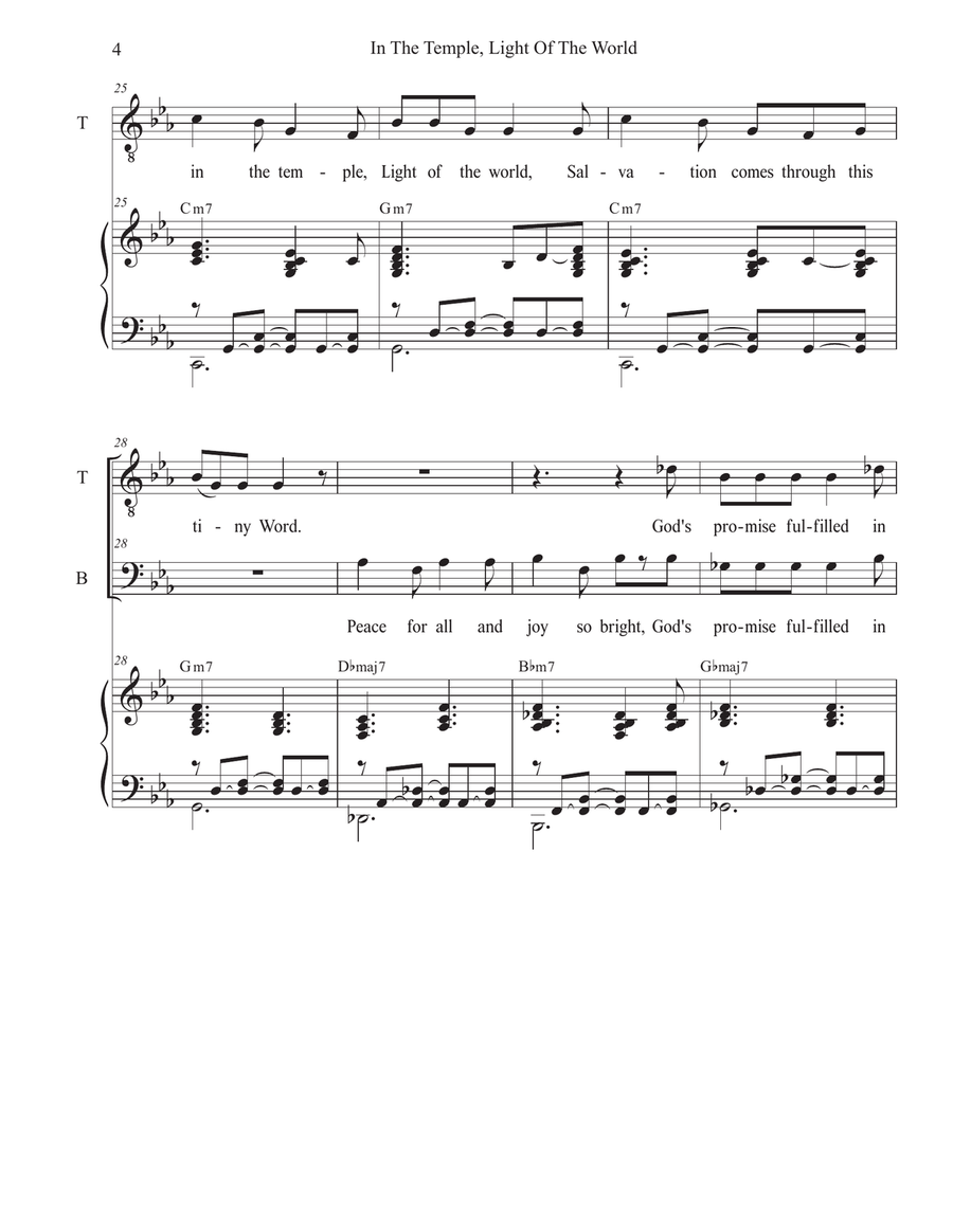 In The Temple, Light Of The World (Duet for Tenor and Bass solo) Tenor Voice scores gallery preview page 4