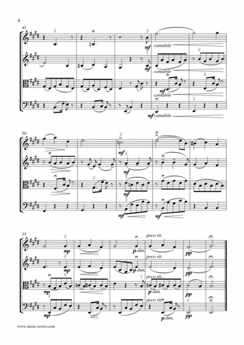 Consolation No. 5 in E Major - String Quartet image number null