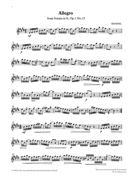 Allegro (Handel) from Graded Music for Tuned Percussion, Book IV