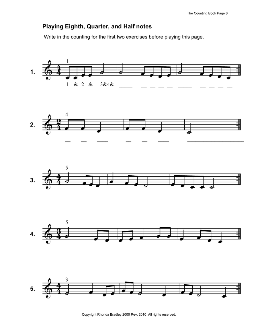 The Counting Book Learn how to play eighth notes Piano Method scores gallery preview page 6