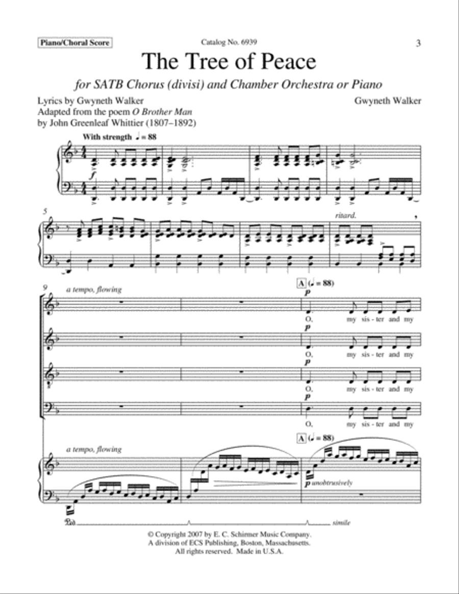 The Tree of Peace 4-Part scores gallery preview page 2