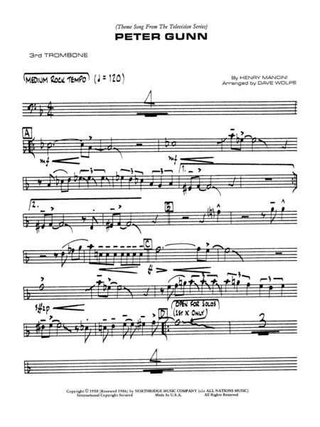 Peter Gunn: 3rd Trombone