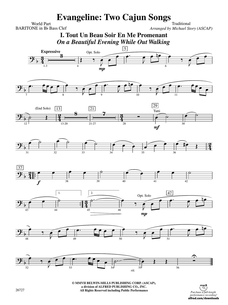 Evangeline: (World Part) B-flat Baritone B.C.