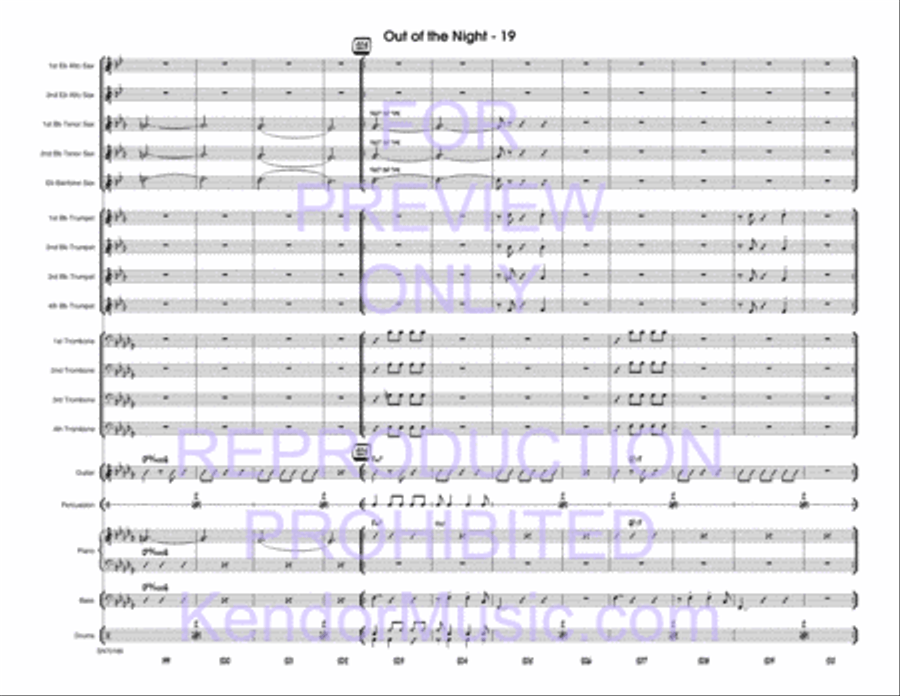 Out Of The Night (Dark Orchid) Jazz Ensemble scores gallery preview page 20