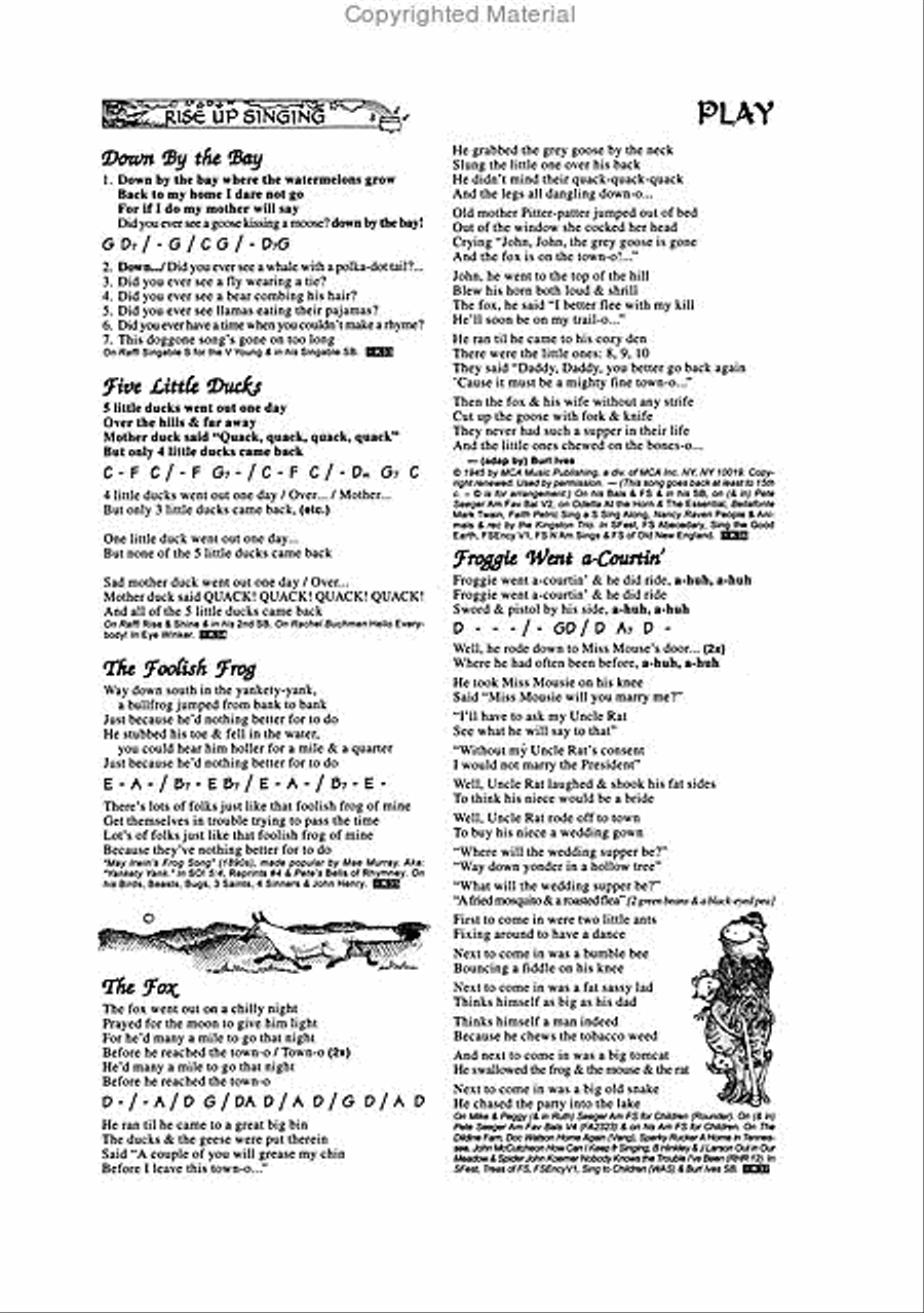 Rise Up Singing – The Group Singing Songbook Choir scores gallery preview page 7