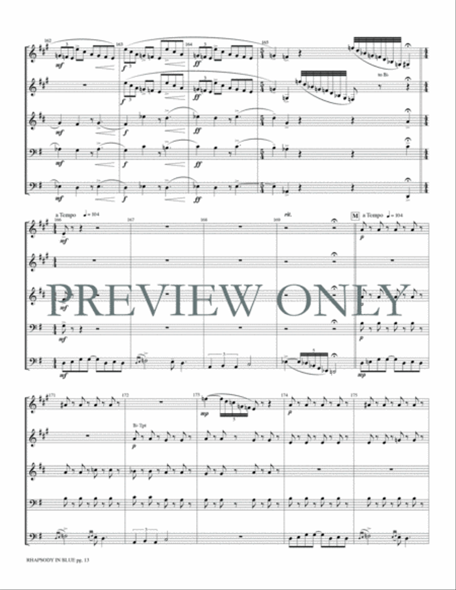 Rhapsody in Blue Rhapsody in Blue Brass Quintet scores gallery preview page 15