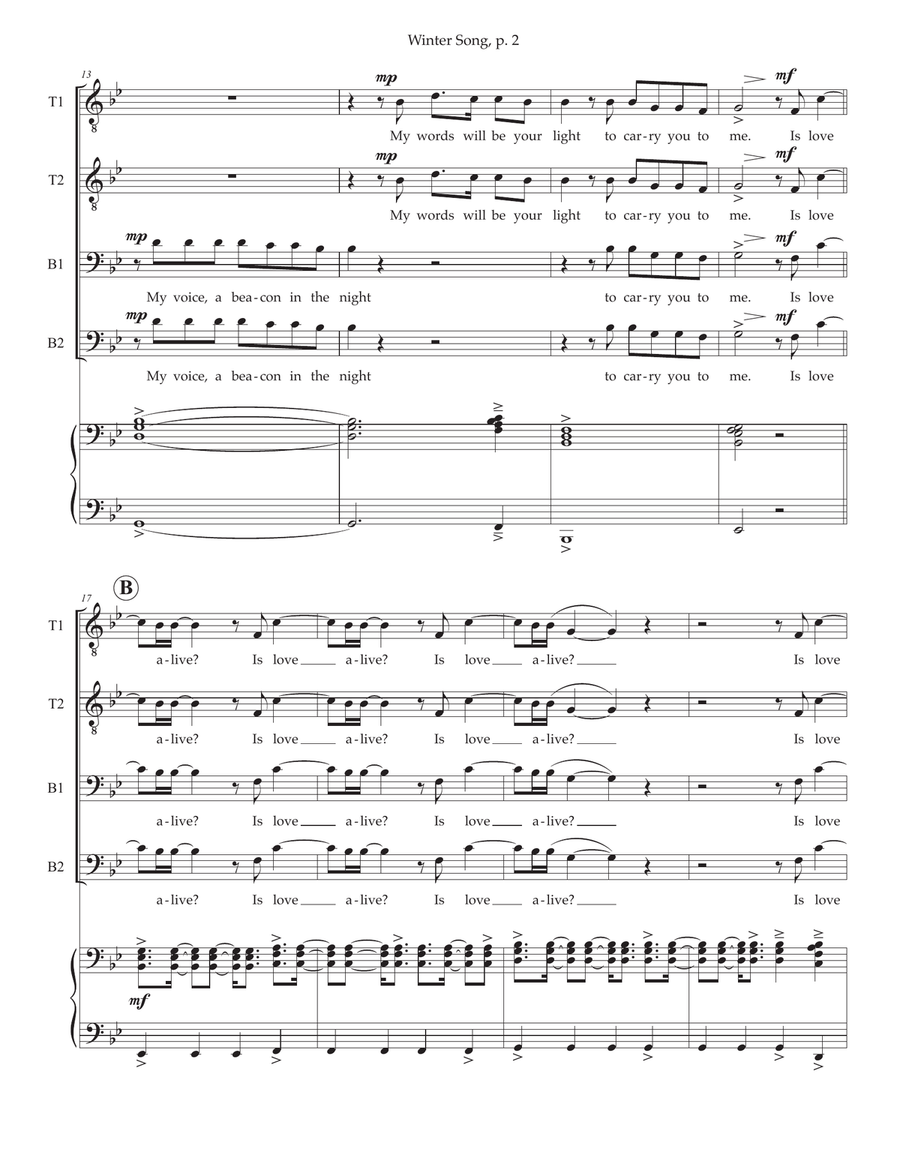 Winter Song TTBB scores gallery preview page 2