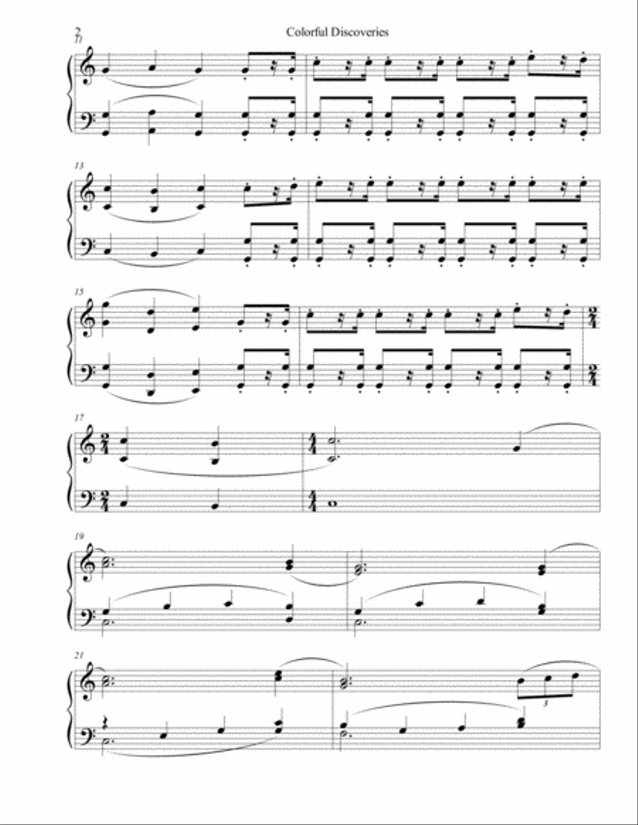 Colorful Discoveries Piano Solo scores gallery preview page 2