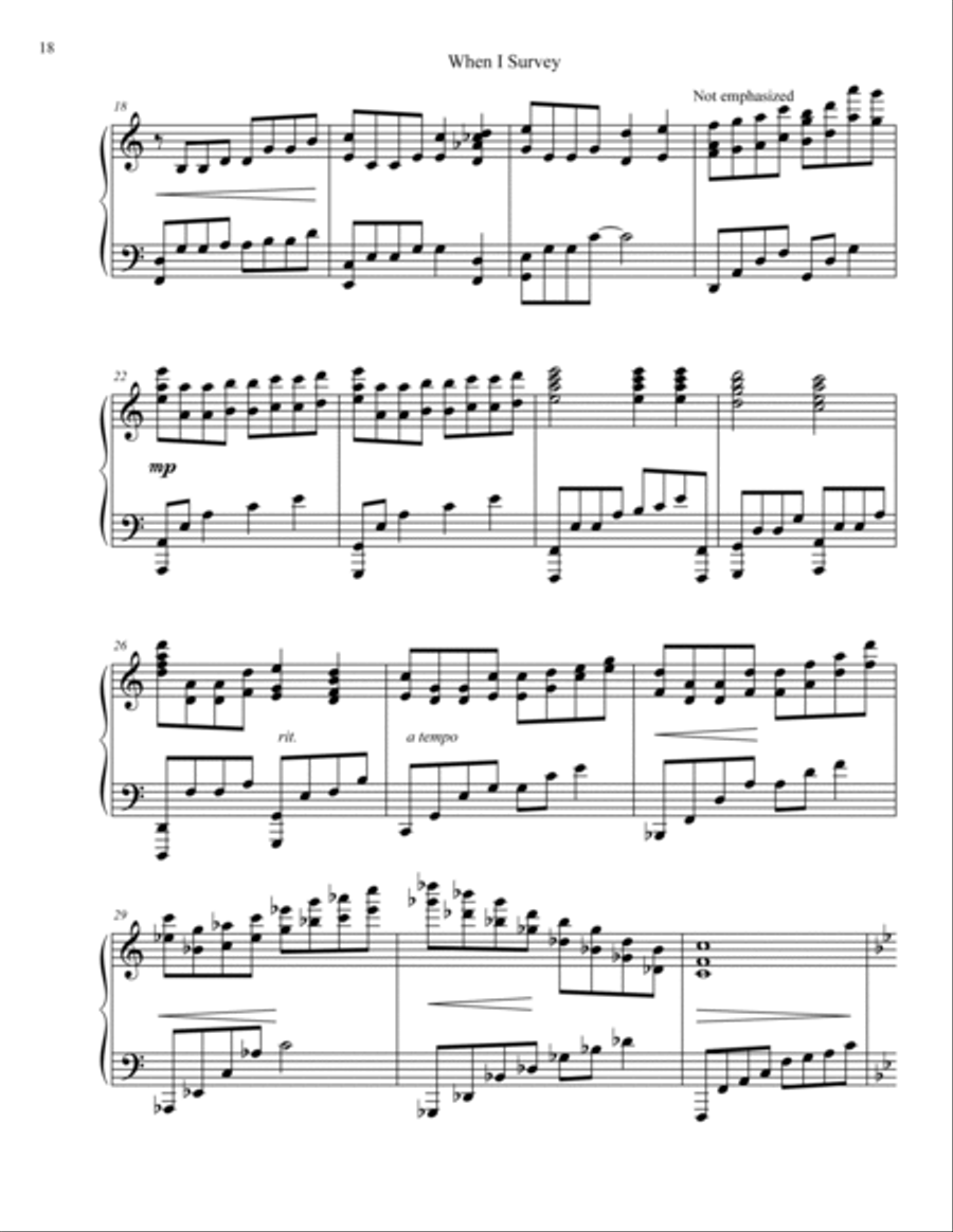 When I Survey the Wondrous Cross Piano Solo scores gallery preview page 3
