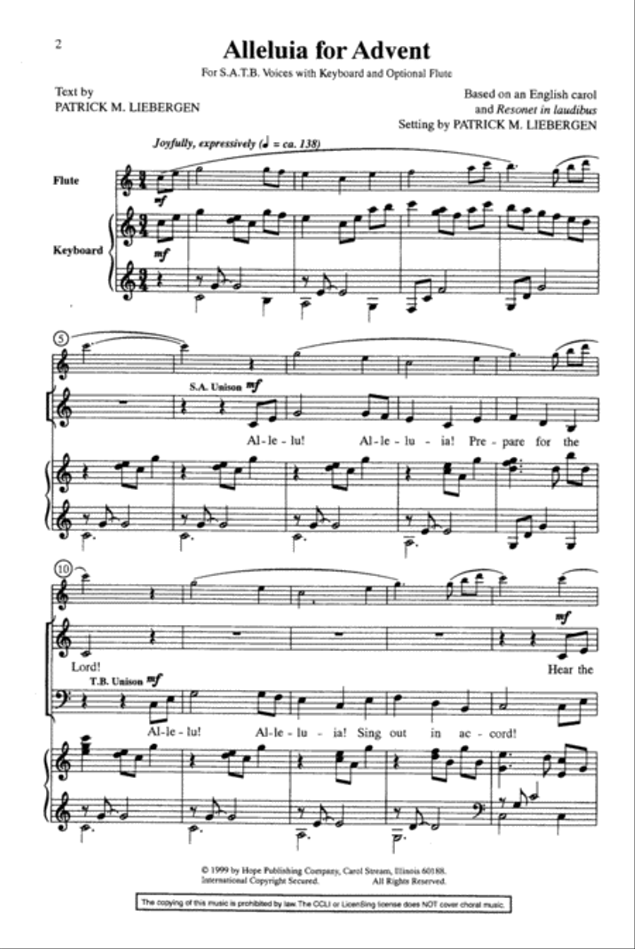 Alleluia for Advent 4-Part scores gallery preview page 2