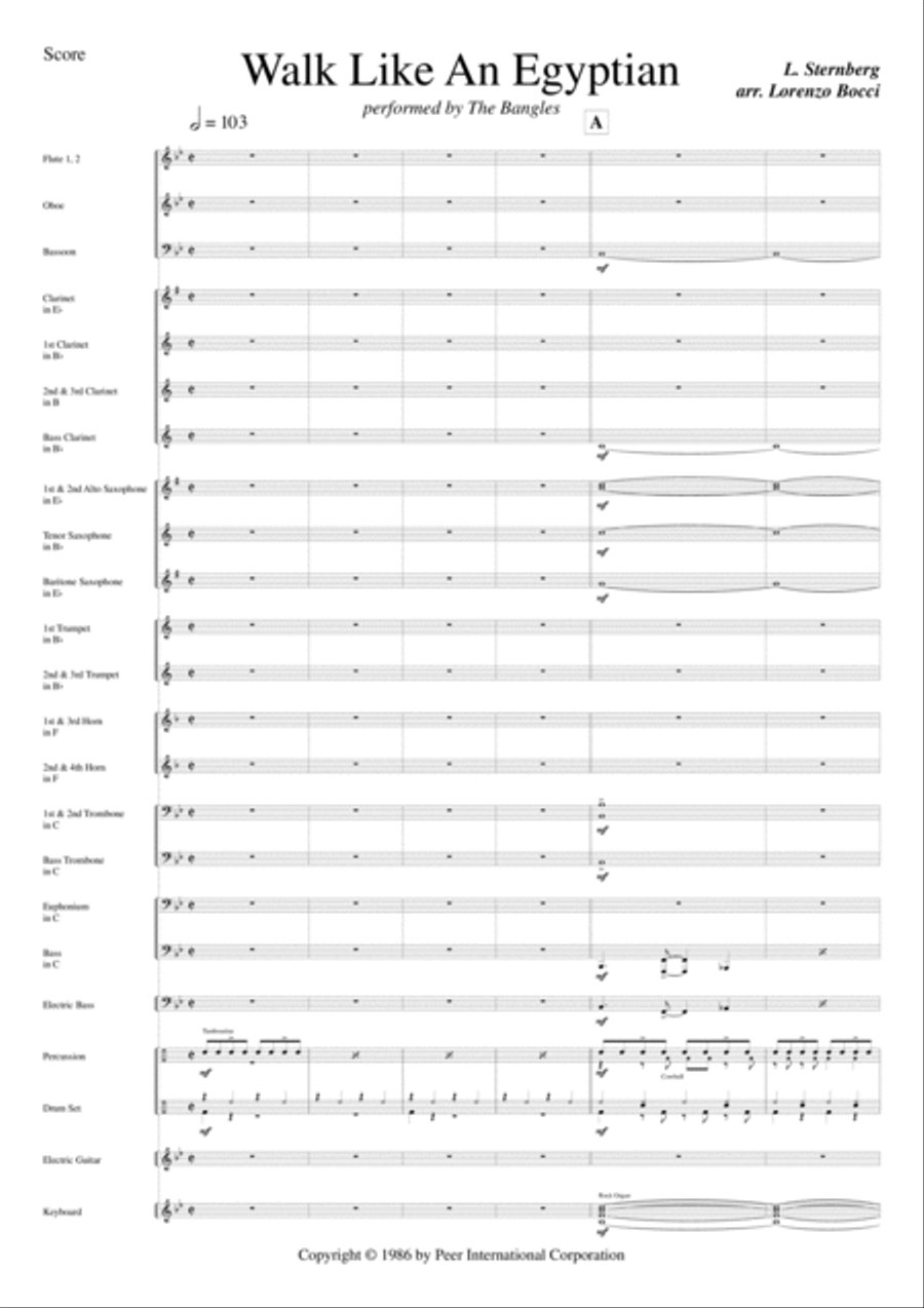 Walk Like An Egyptian Concert Band scores gallery preview page 3