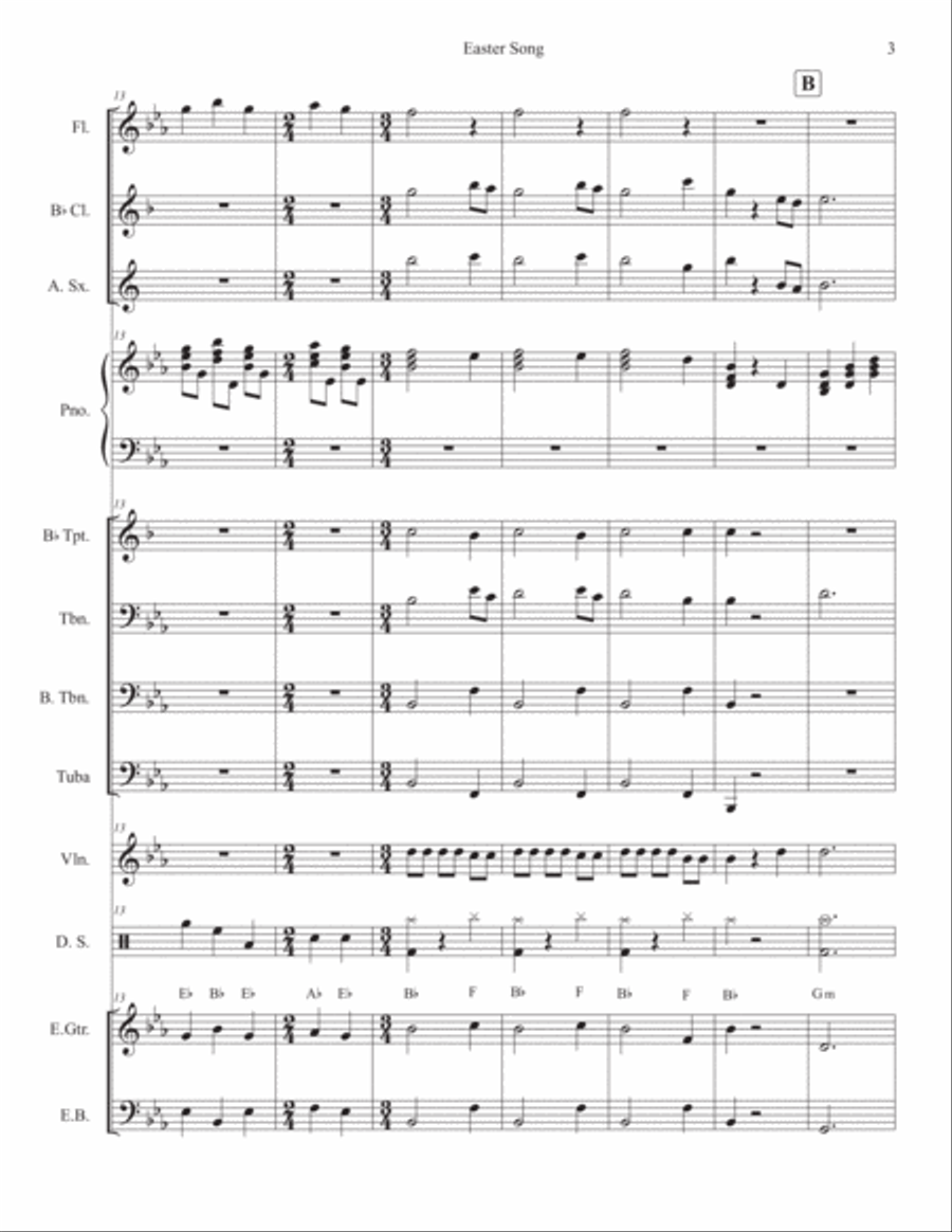 Easter Song Hear The Bells Ringing Chamber Orchestra scores gallery preview page 3