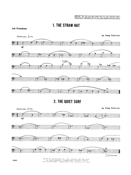 Ten Trios For Trombone - 3rd Trombone