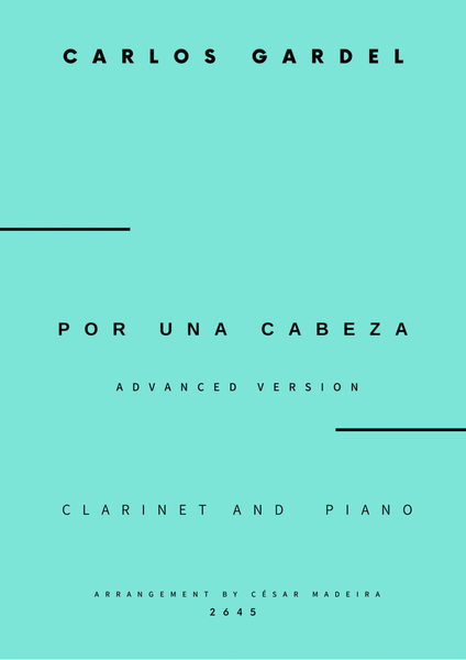 Por Una Cabeza - Bb Clarinet and Piano - Advanced (Full Score and Parts) image number null