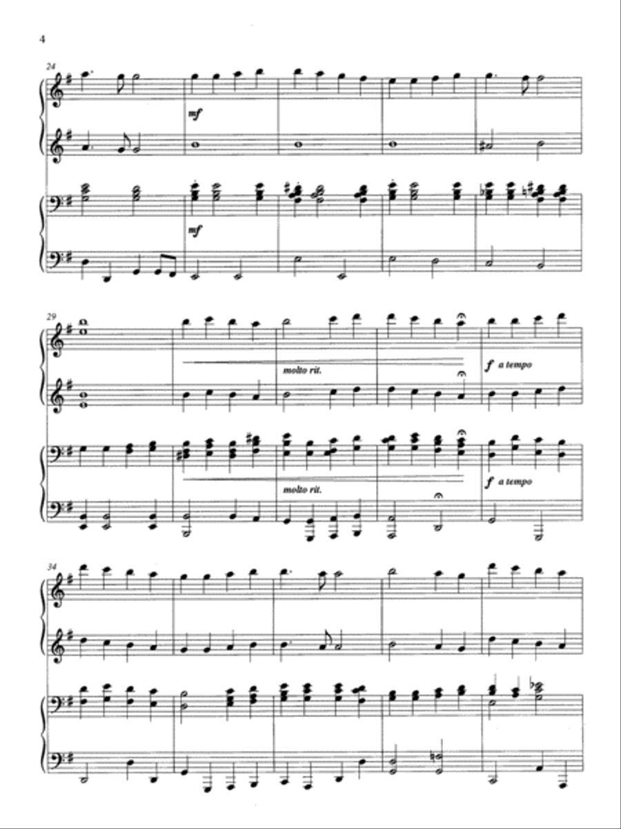 Easy Hymns for 4 Hands Piano Accompaniment scores gallery preview page 4