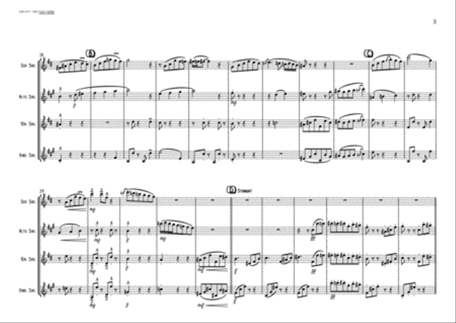 Elise left? - Take it easy, Ludwig! - for Saxophone Quartet Saxophone Quartet scores gallery preview page 3