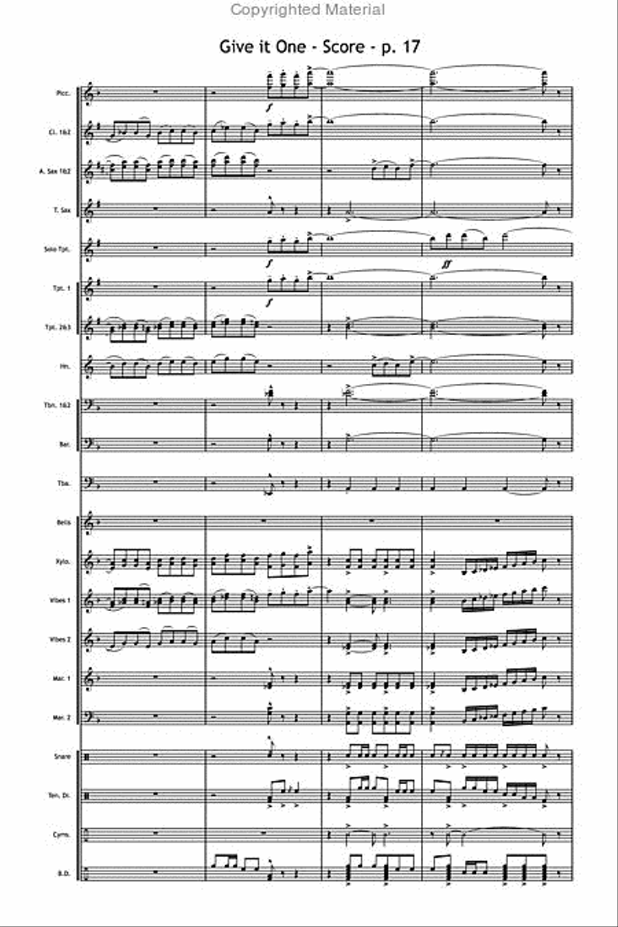 Give It One Marching Band scores gallery preview page 17
