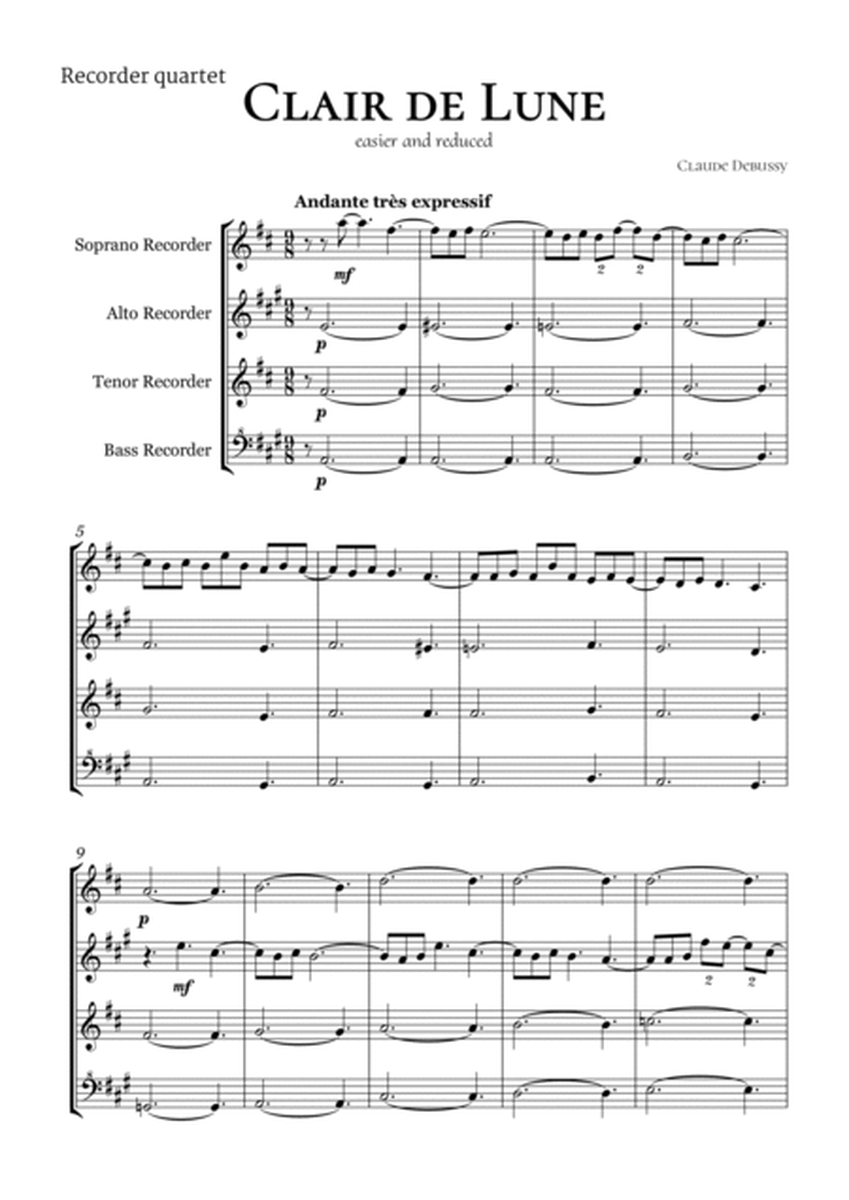 Clair de Lune Debussy Recorder Quartet image number null