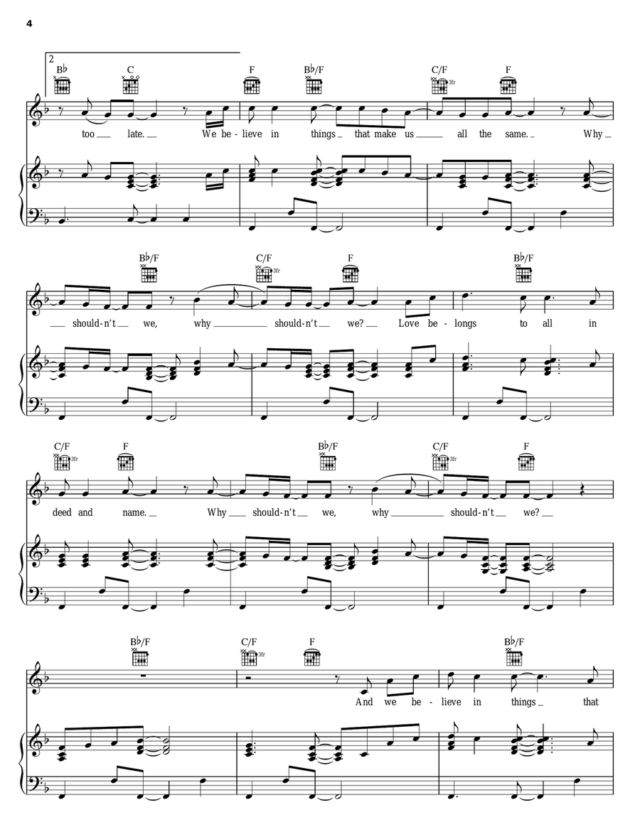Why Shouldn't We Piano, Vocal, Guitar scores gallery preview page 4