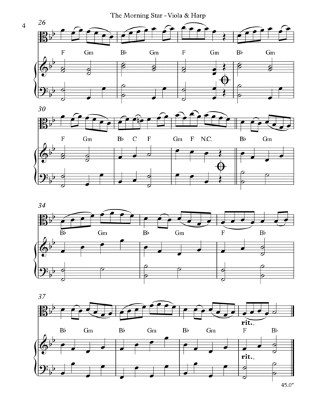 The Morning Star, Duet for Viola & Harp String Duet - Digital Sheet Music