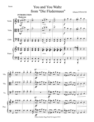 Johann Strauss II - Die Fledermaus Waltz arr. for piano quartet (score and parts)