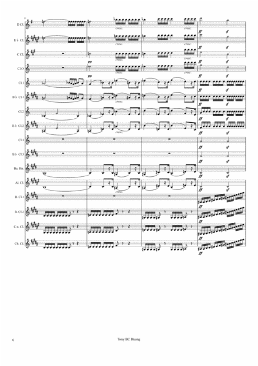 Beethoven Symphony No.7 for Clarinet Choir Clarinet Choir scores gallery preview page 6