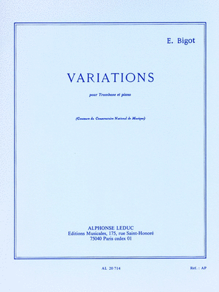 Book cover for Variations (trombone And Piano)