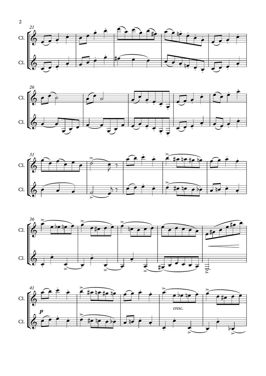 Scherzo in A minor Scherzo in A minor Clarinet Duet scores gallery preview page 2