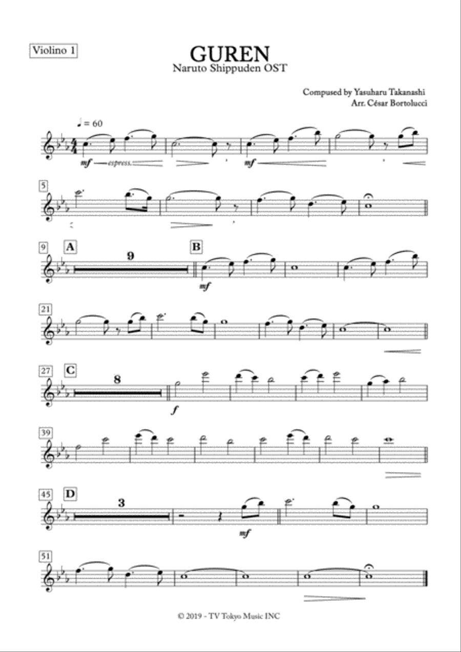 Theme Guren Theme Guren Violin Solo scores gallery preview page 2