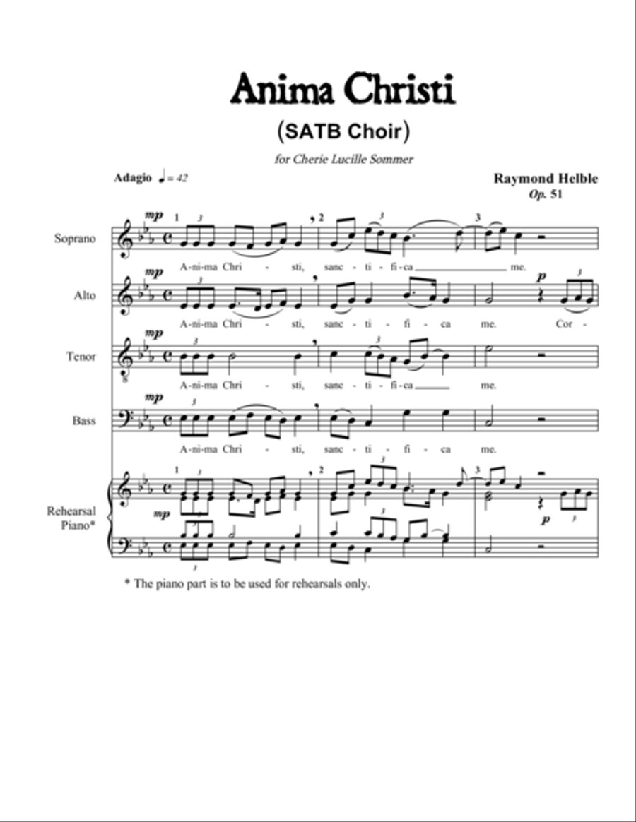 Anima Christi Choir scores gallery preview page 1
