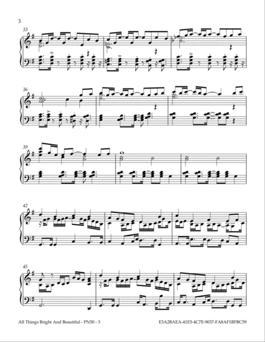 All Things Bright And Beautiful Piano Solo scores gallery preview page 4