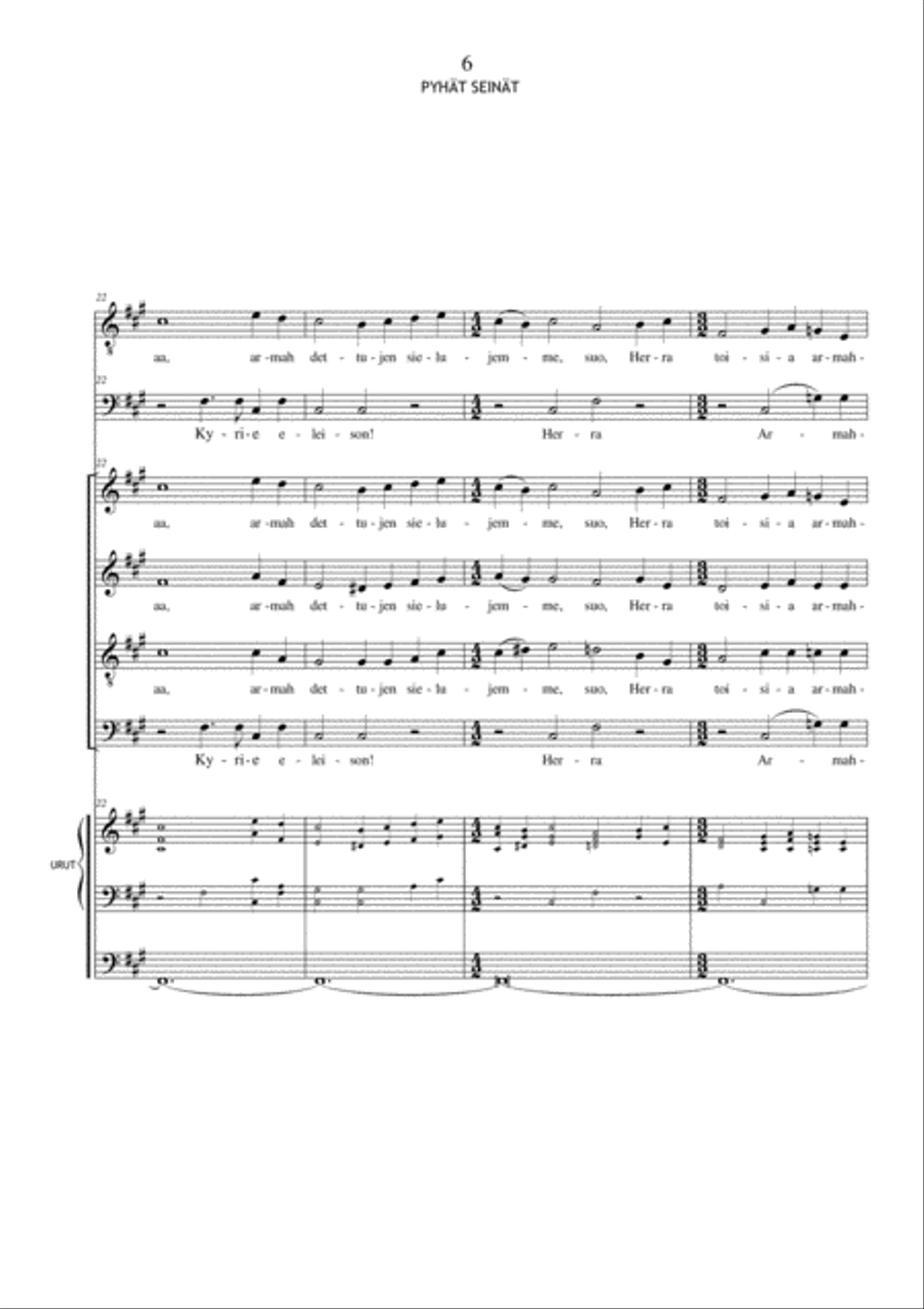 Pyhät seinät (Holy Walls) - chamber opera Choir scores gallery preview page 6