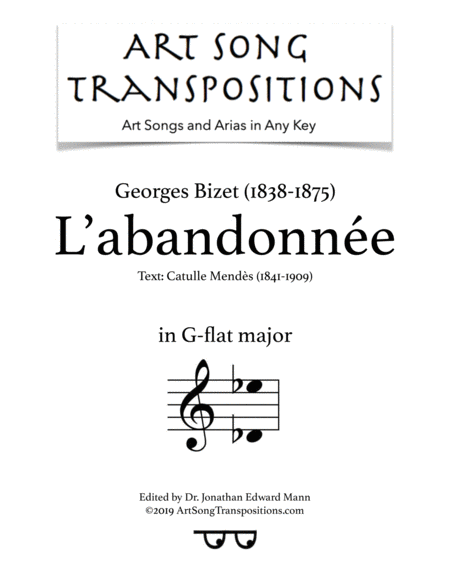 BIZET: L'abandonnée (transposed to G-flat major)
