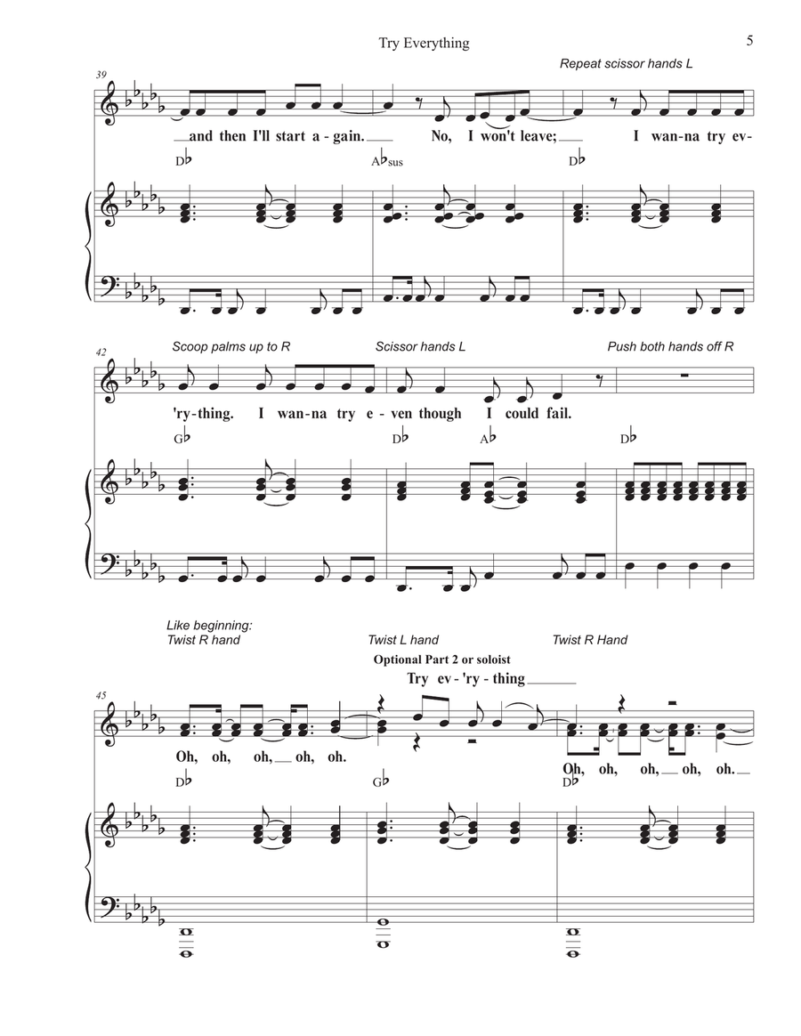 Try Everything Unison Choir scores gallery preview page 5