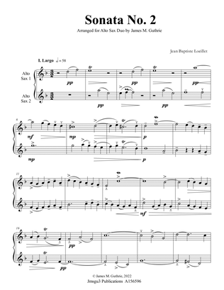 Loeillet: Sonata No. 2 for Alto Sax Duo