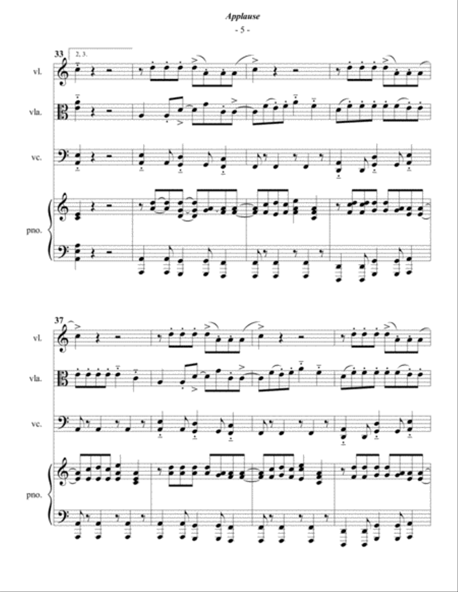 Applause Piano Quartet scores gallery preview page 5