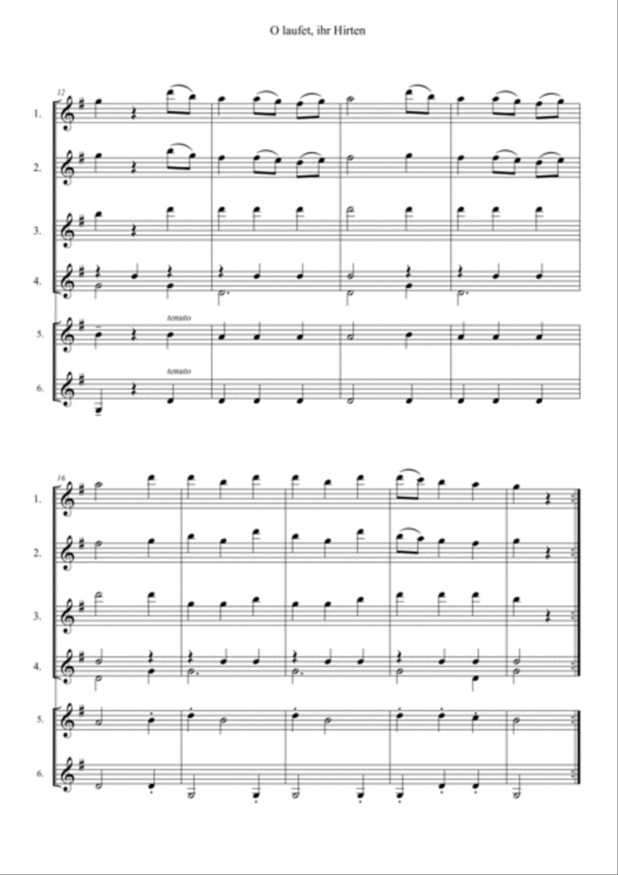 O Hurry, Ye Shepherds, And Run All At Once Guitar Ensemble scores gallery preview page 2