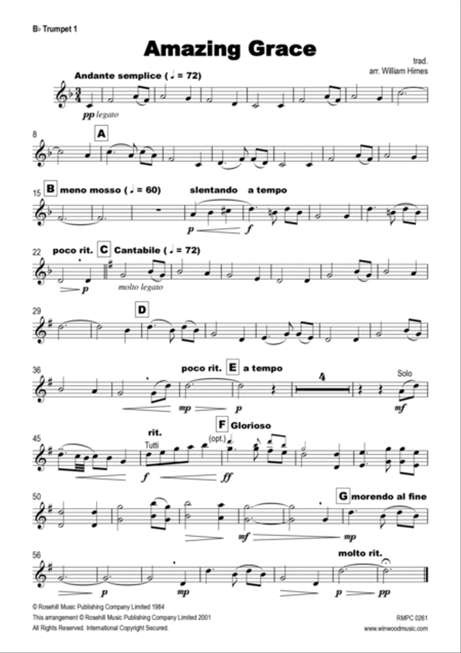 Amazing Grace Concert Band scores gallery preview page 3