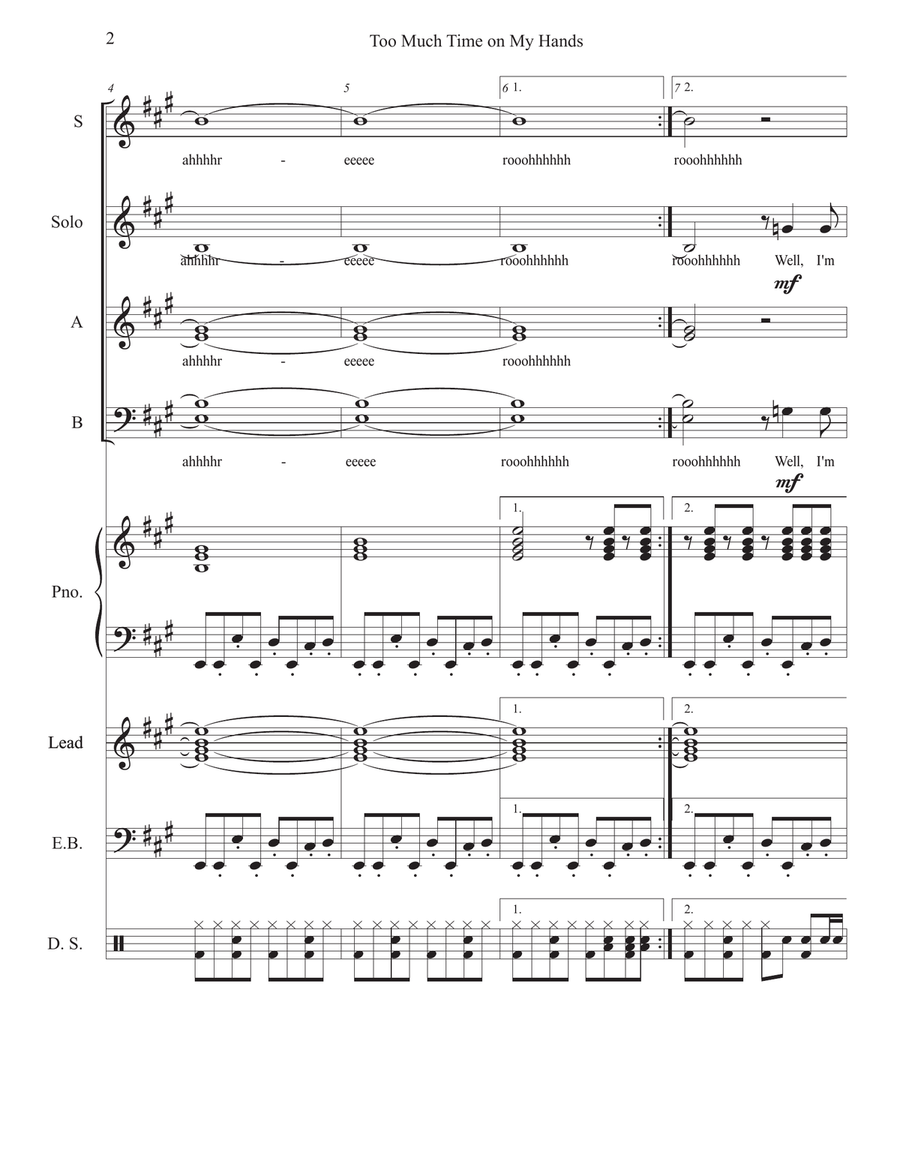 Too Much Time On My Hands 3-Part scores gallery preview page 2