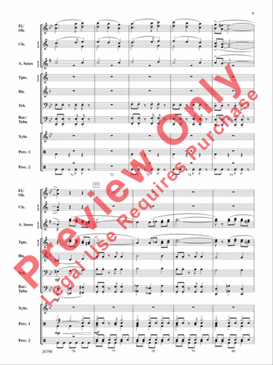 Misterioso Concert Band scores gallery preview page 10