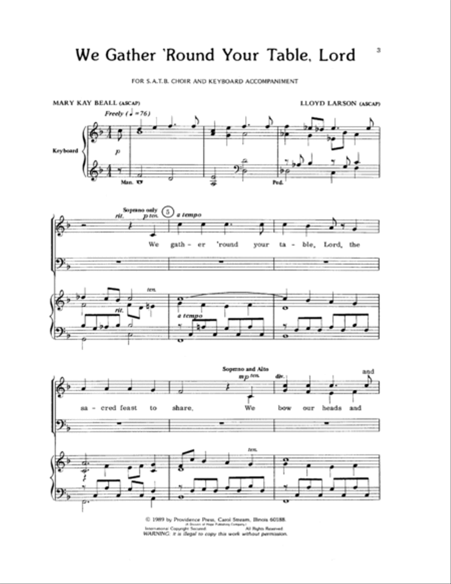 We Gather 'Round Your Table Lord 4-Part scores gallery preview page 3