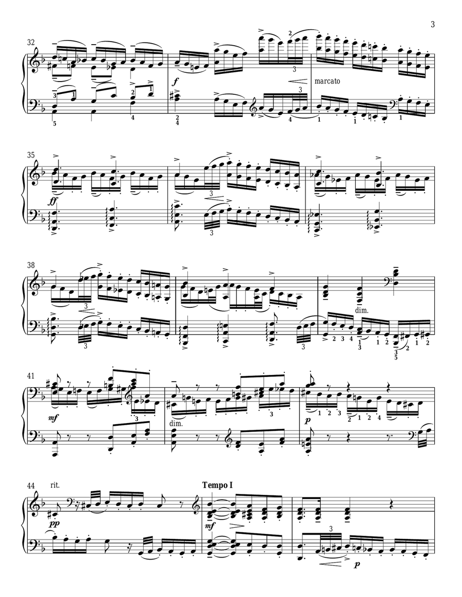 Prelude In D Minor, Op. 23, No. 3 Piano Solo scores gallery preview page 3