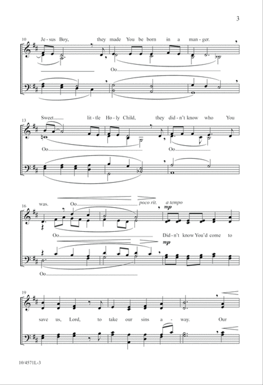 Sweet Little Jesus Boy 4-Part scores gallery preview page 4
