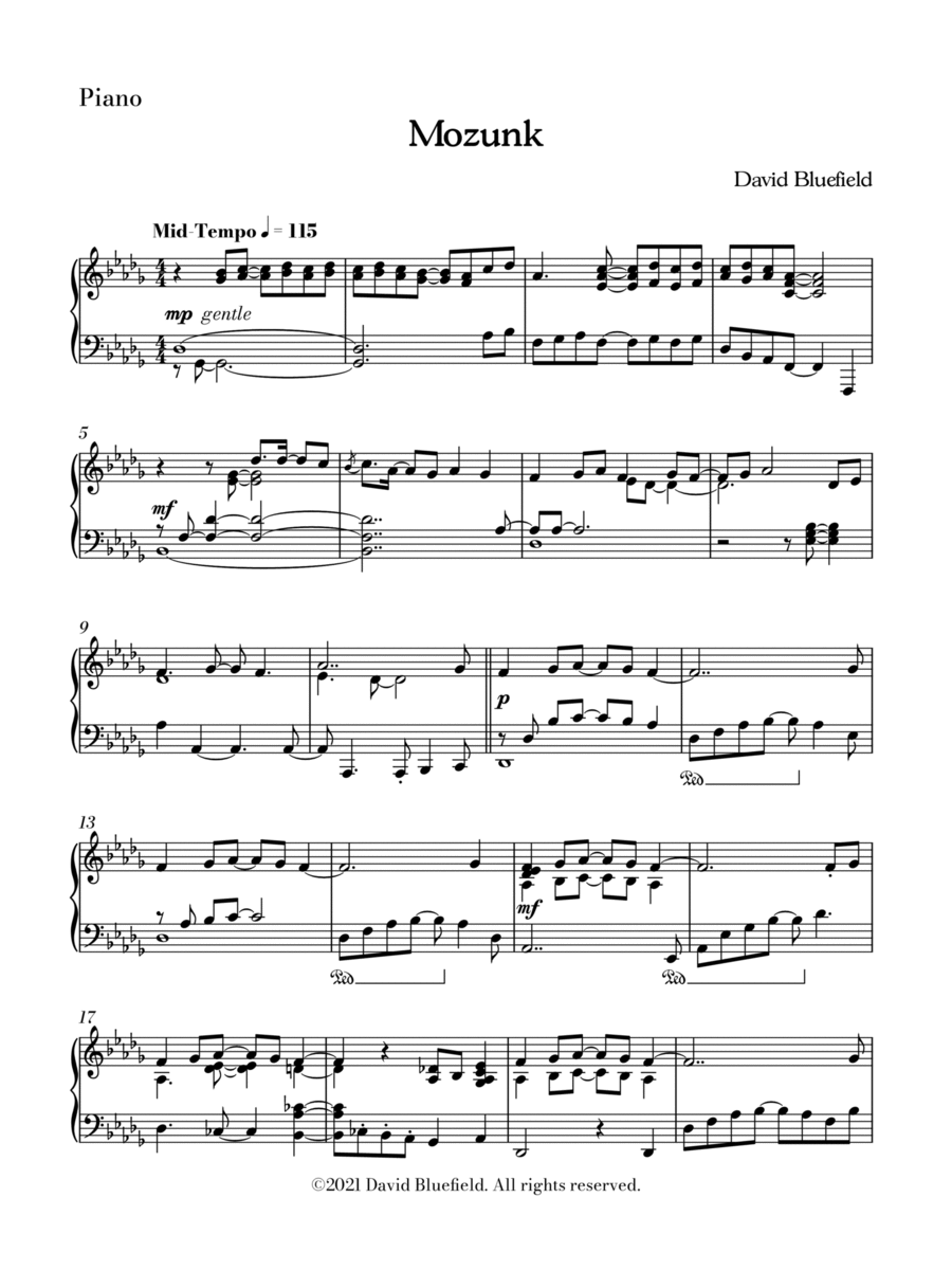 Mozunk Piano Solo scores gallery preview page 1