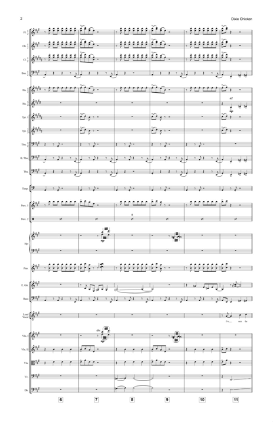 Dixie Chicken Dixie Chicken Full Orchestra scores gallery preview page 2