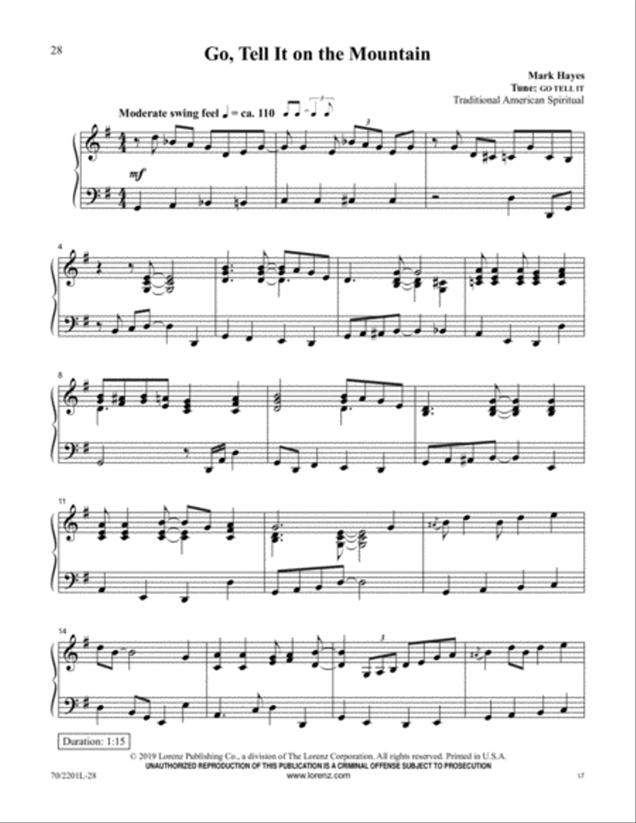 Mark Hayes Christmas Miniatures Piano Solo scores gallery preview page 17