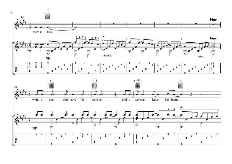 Wedding Song (There Is Love) Acoustic Guitar scores gallery preview page 4