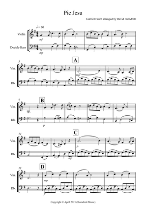 Pie Jesu (from Requiem) for Violin and Double Bass Duet